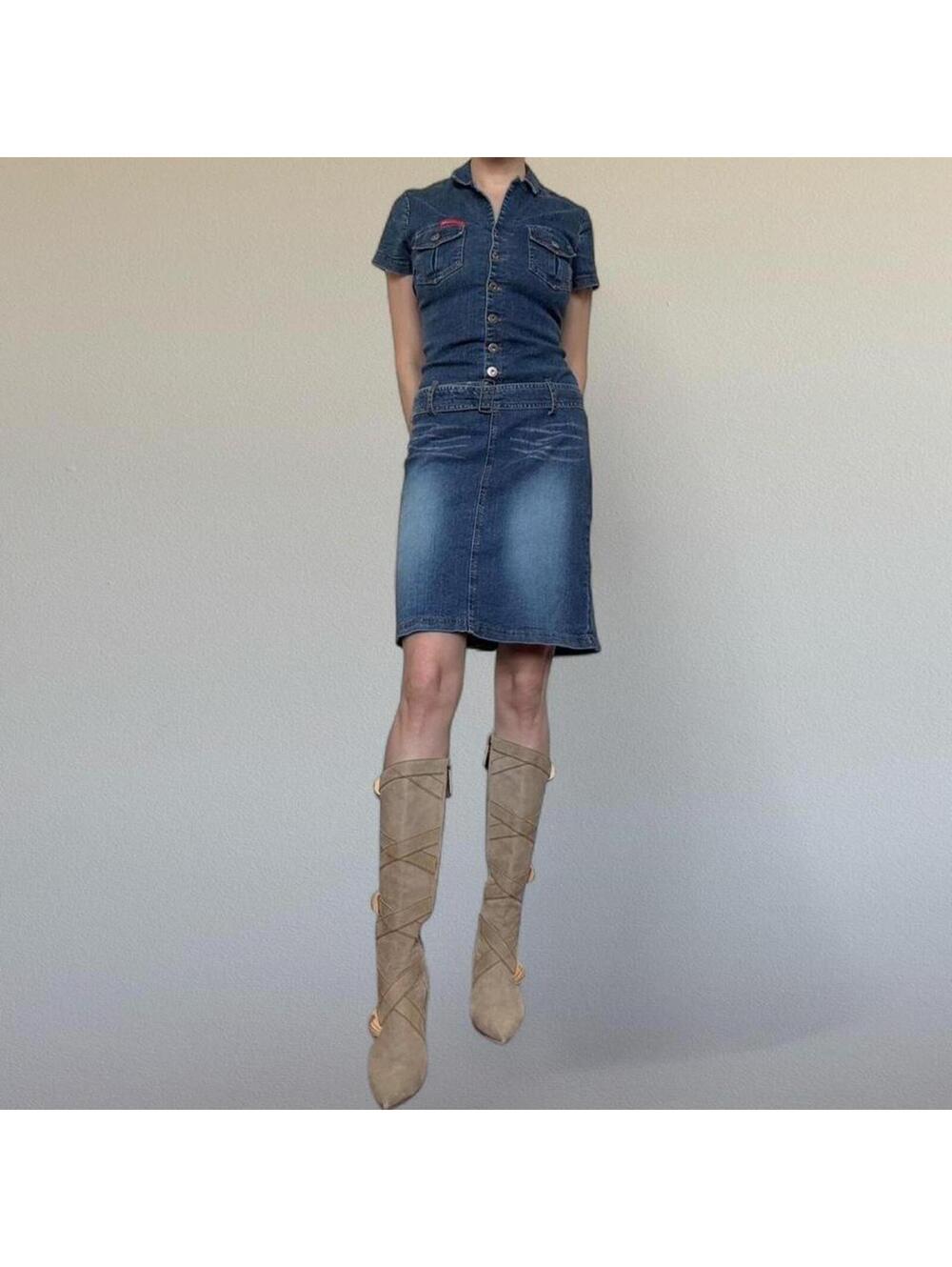 Y2K Hot Kiss denim dress Sz. M